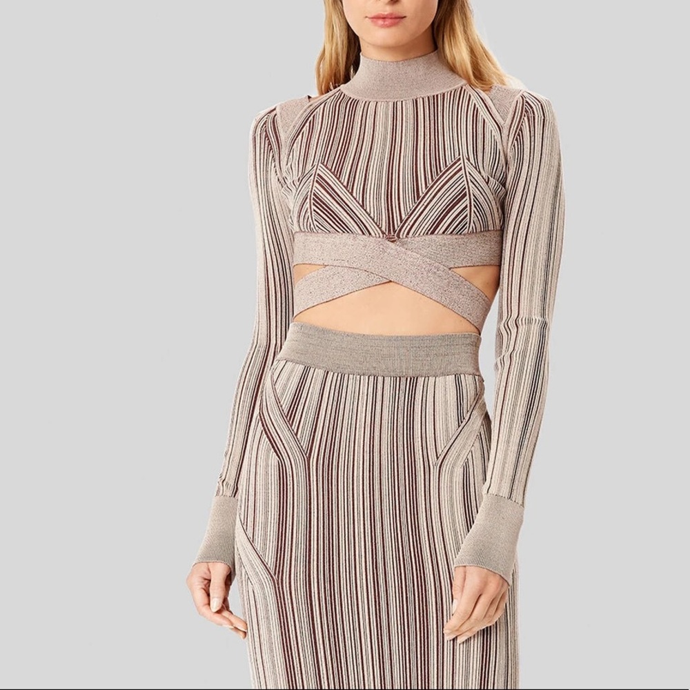 Herve Leger PLAITED CUTOUT CROP TOP - Picture 6 of 6